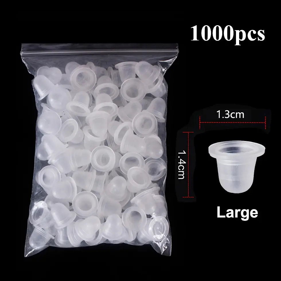 Thumbnail: 1000/500/100pcs Disposable Silicone Tattoo Ink Cup Caps