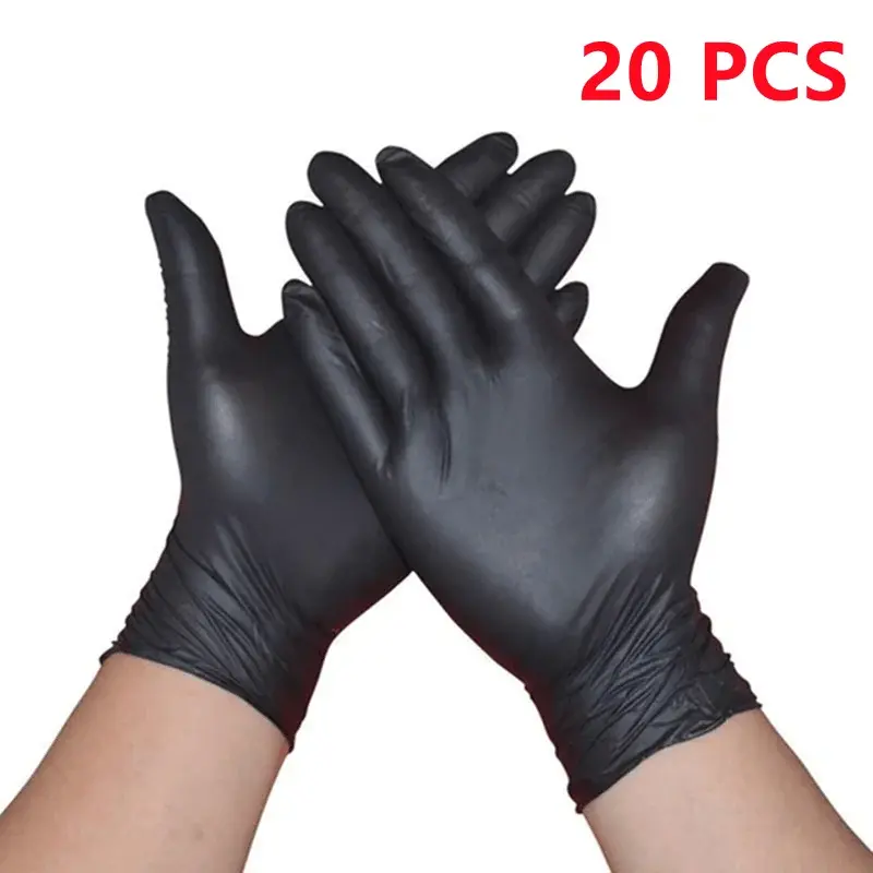 Thumbnail: 20/100pcs Black Pink Nitrile Gloves Disposable Latex Free Tattoo Gloves
