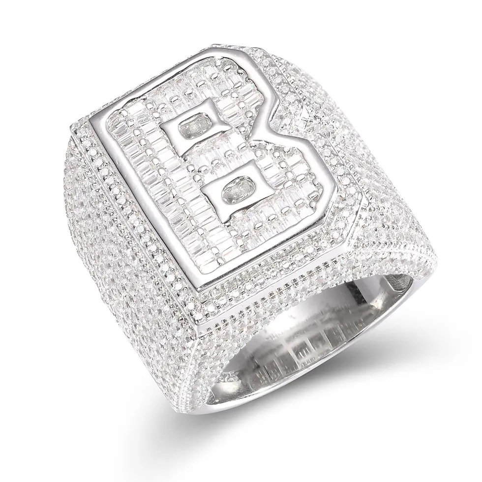 Thumbnail: Silver ring with a large 