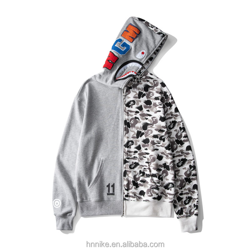 Thumbnail: Grey and white hoodie with text and details, Hip Hop Men's Cool Hoodies Set 2 Piece Sweatsuit