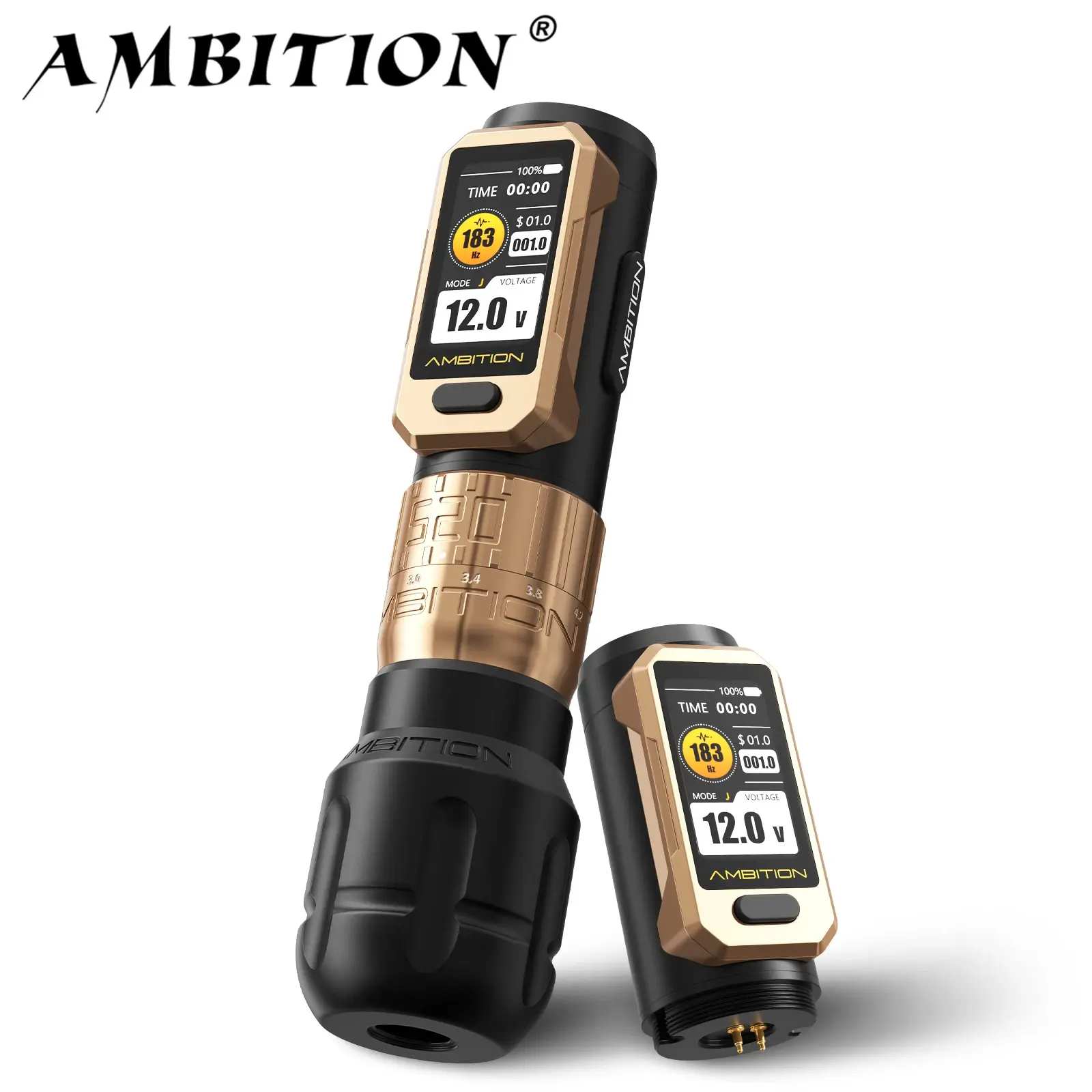 Ambition Soldier Pro 520 Wireless Tattoo Machine Adjustable Stroke 2.2-4.2mm