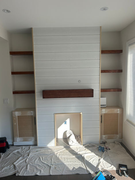 MTC built in shiplap stain