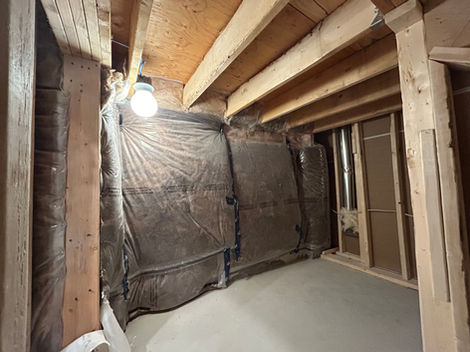MTC basement under stairs crawl space before