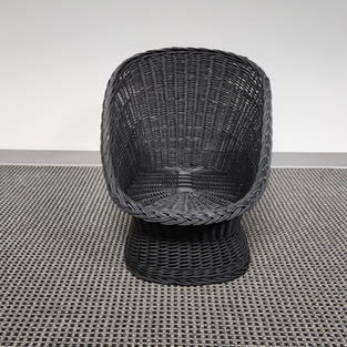 Black MCM Wicker Lounge Chair