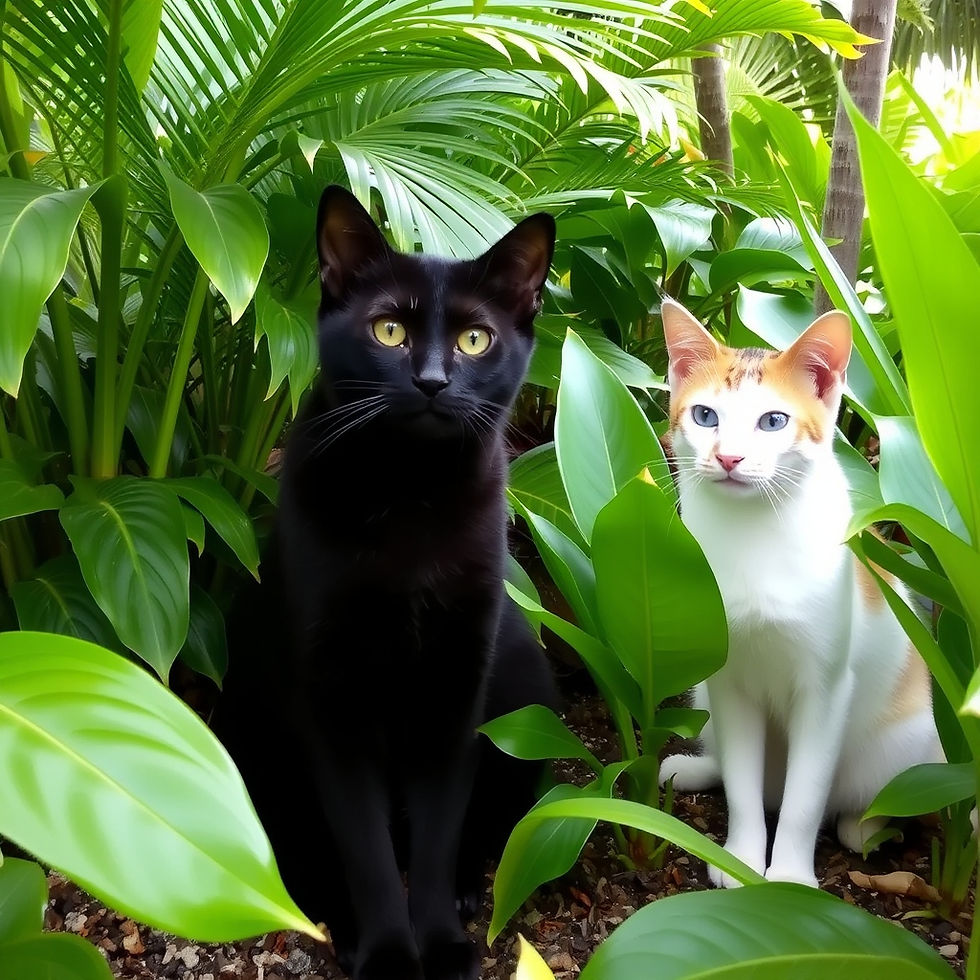 Cats at the Hemmingway House in Key West.