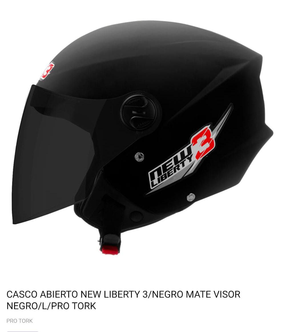 CASCO ABIERTO NEW LIBERTY 3/NEGRO MATE VISOR NEGRO/L/PRO TORK