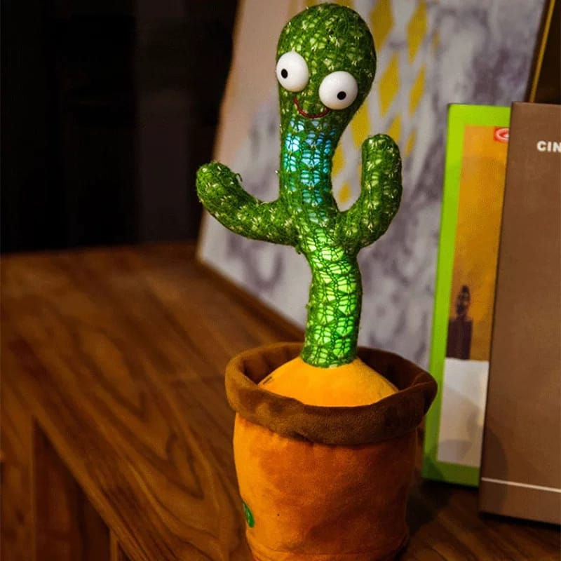 Dancing cactus plush toy in pot