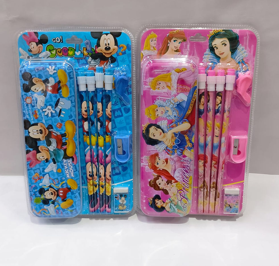 Disney stationery sets: pencils, erasers, sharpeners