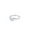 Thumbnail: 18k white gold 4 prongs round cut diamond engagement ring with side stones pave 
