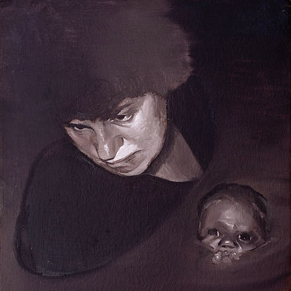 Franklin Ratliff, minor event with submerged child, 2021, oil on canvas, 16"x12"