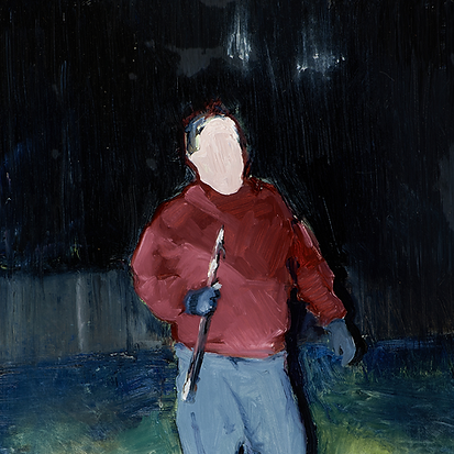 Franklin Ratliff, implement of power, 2014, oil on paper, 30"x22"