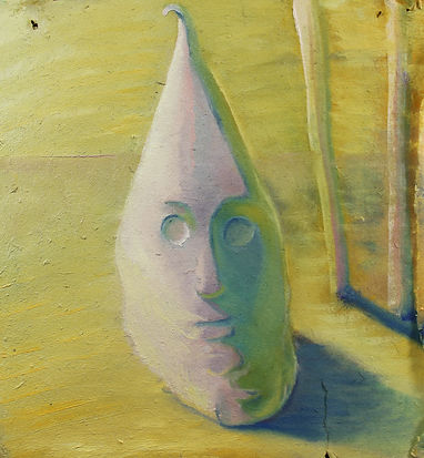 Franklin Ratliff, minor event with curl, 2018, oil on paper, 8"x16"