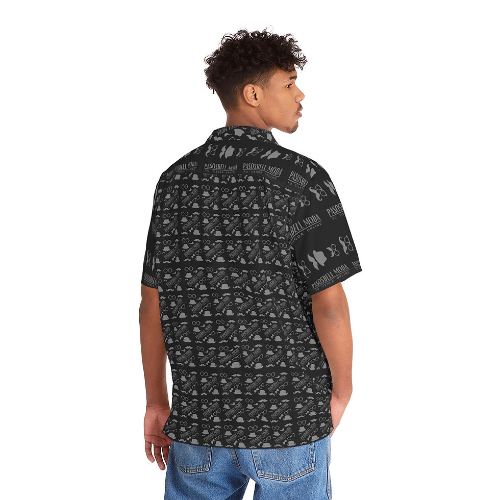 Thumbnail: Pasosbell moda Camisa negra para hombres