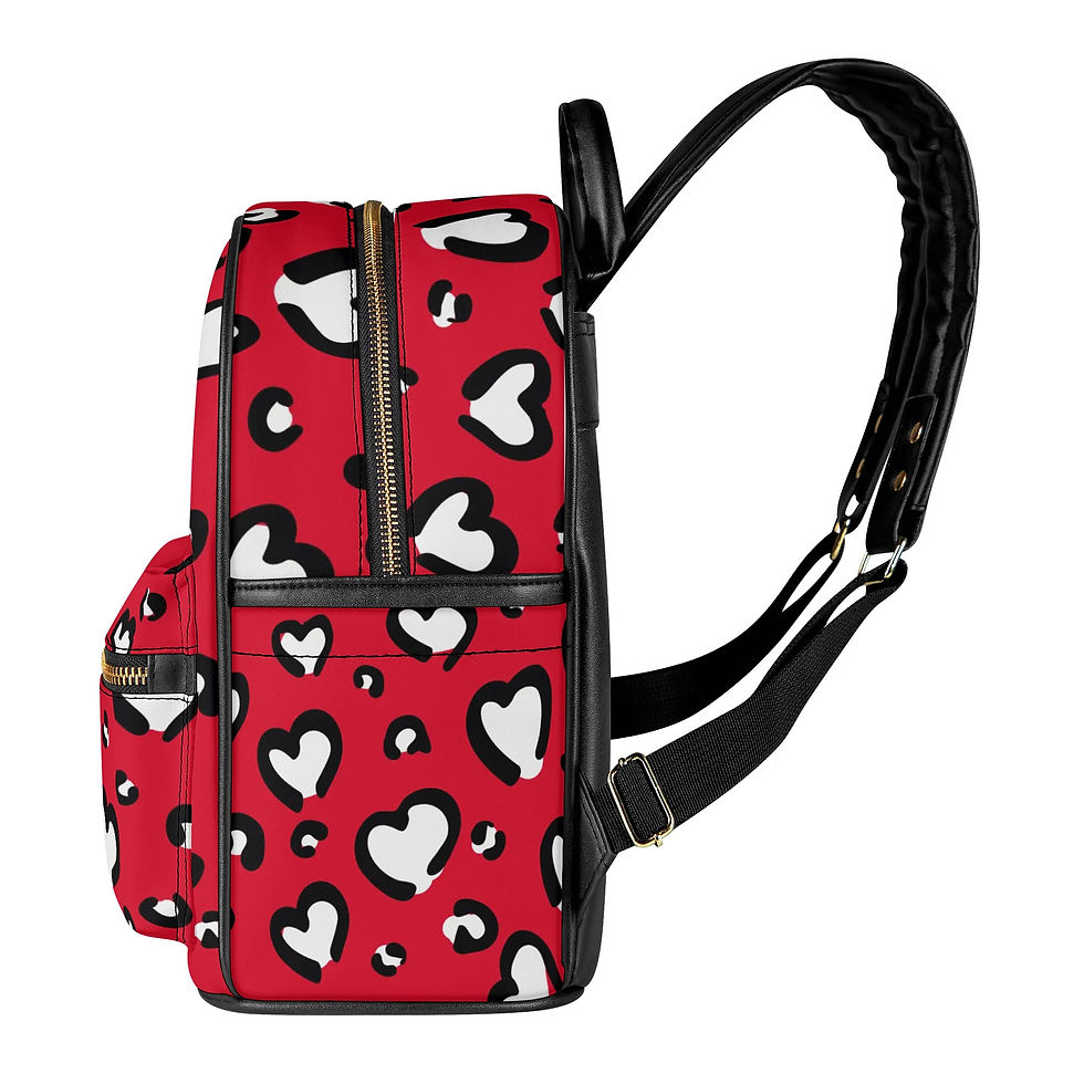 Miniatura: Morral Rojo con corazones | Morral o bolso para colgar y guindar.