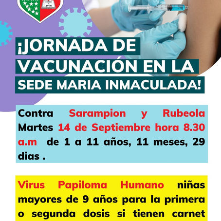 Jornada de vacunacion sede Maria inmaculada. 