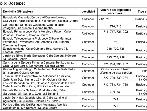 INE da a conocer la ubicación de casillas para consulta