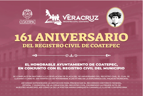 Celebra Registro Civil Coatepec su 161 Aniversario