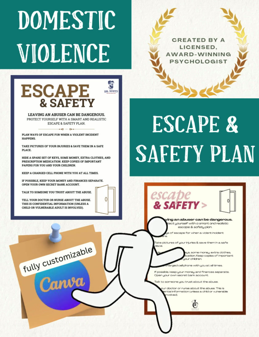 Domestic Violence Escape & Safety Plan - customizable
