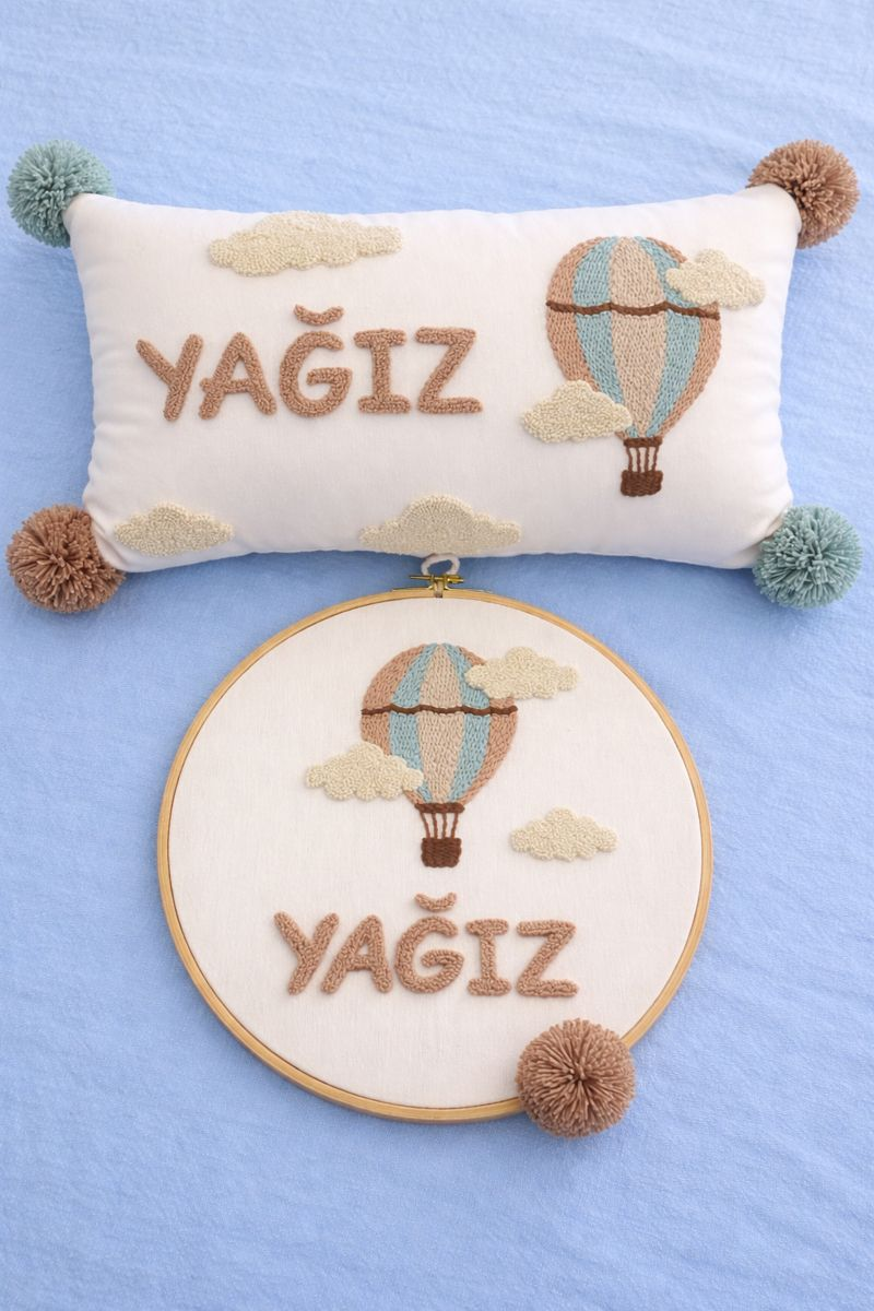 İsme Özel El Yapımı Bebek Kapı Süsü ve Yastık | PUNCH