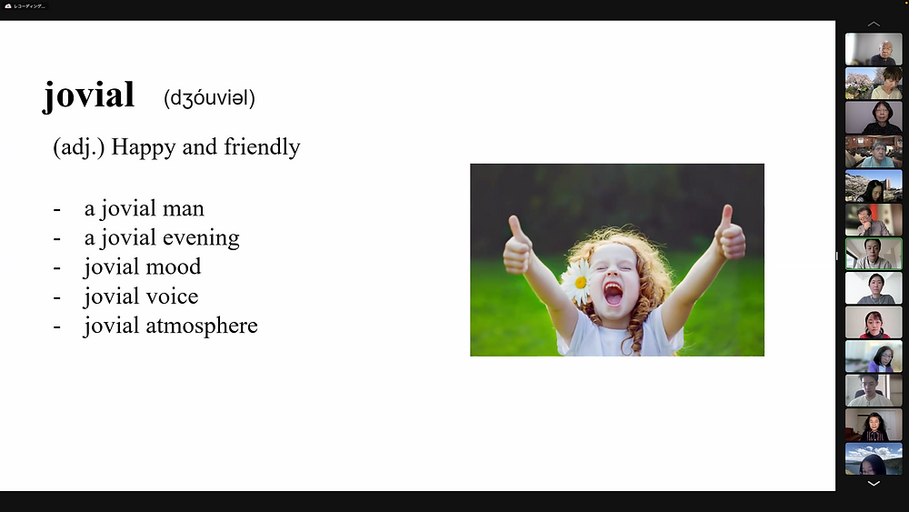 JOVIAL Meeting with a Japanese speech and an English speech