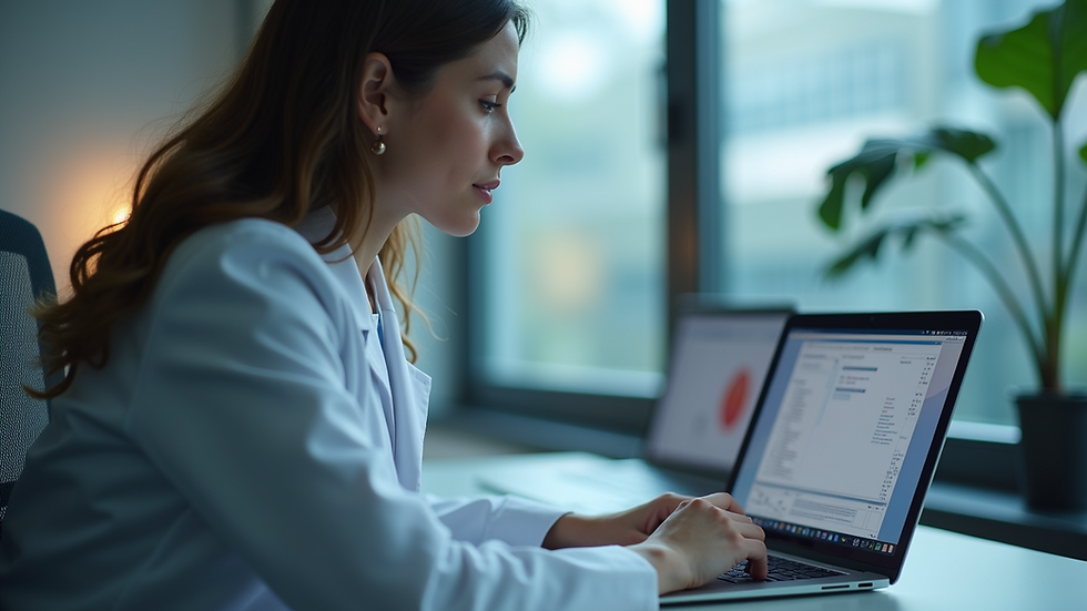 Close-up of a digital health consultation