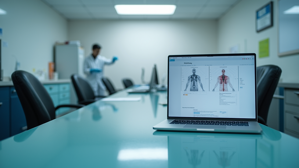 Eye-level view of a medical office with diagnostic tools