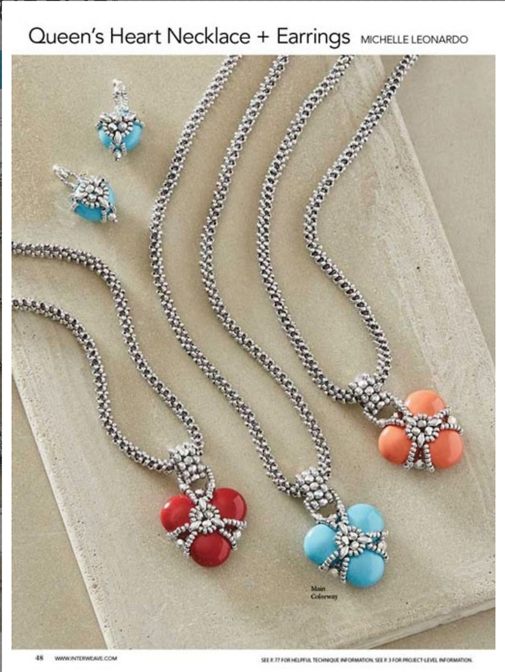 Queen's Heart Necklace by Michelle Leonardo Beadwork Magazine Feb/Mar 2019