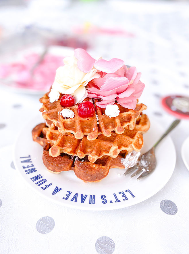 וופל בלגי עם יוגורט וקמח עדשים