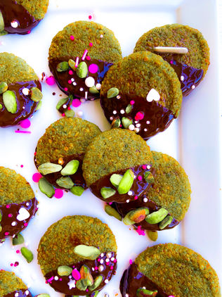 עוגיות פיסטוק איטלקיות עם שוקולד מריר