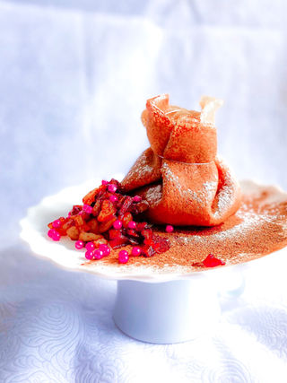 קרפ חלבון בריא ומפנק עם תפוחים מקורמלים 