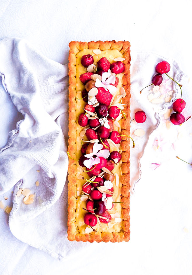 טארט שקדים וקרם פטיסייר שקדים ללא גלוטן