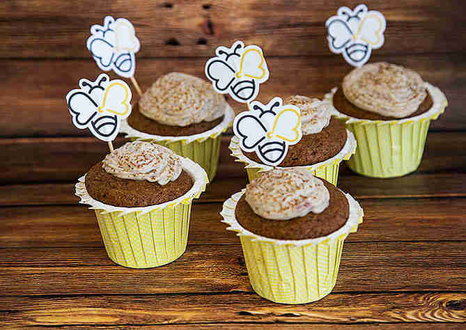 קאפקייקס דבש בריאים