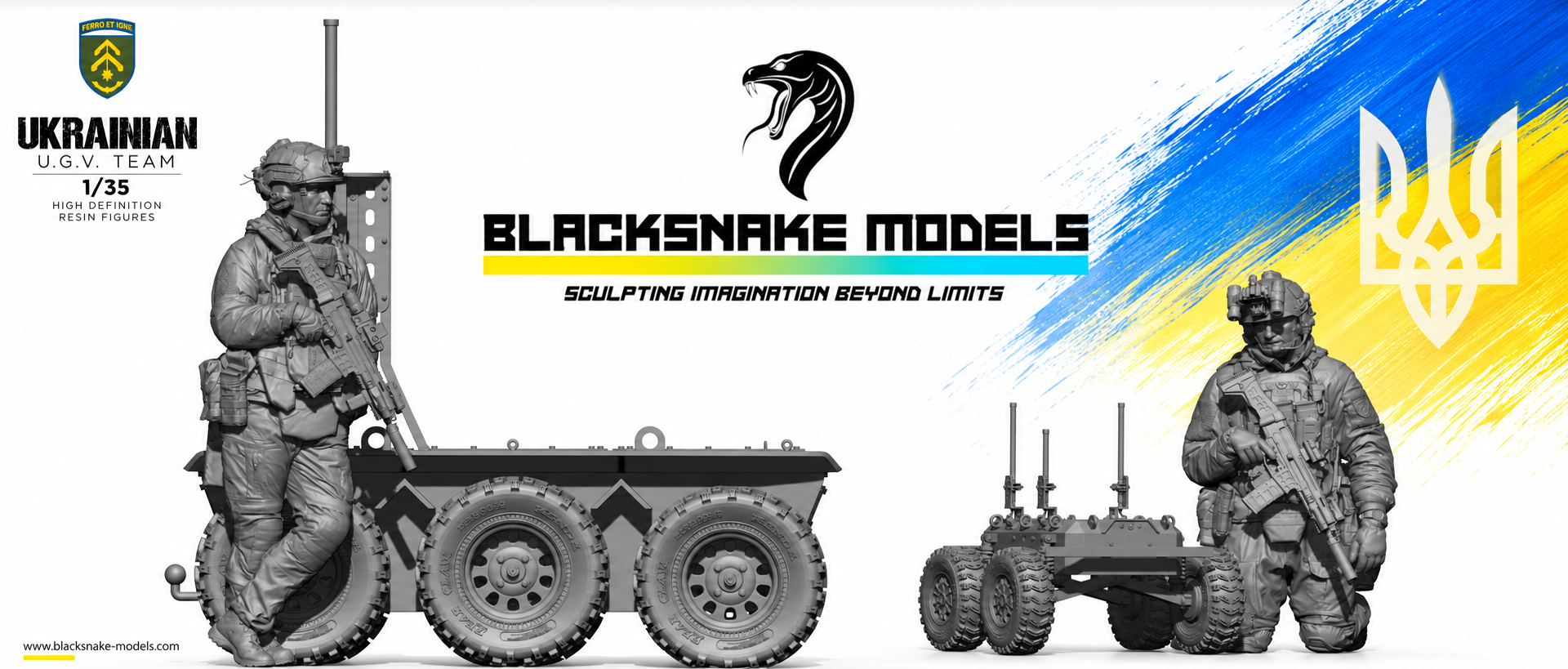 Ukrainian UGV Team Set — 2 Figures and 2 Ground Drones