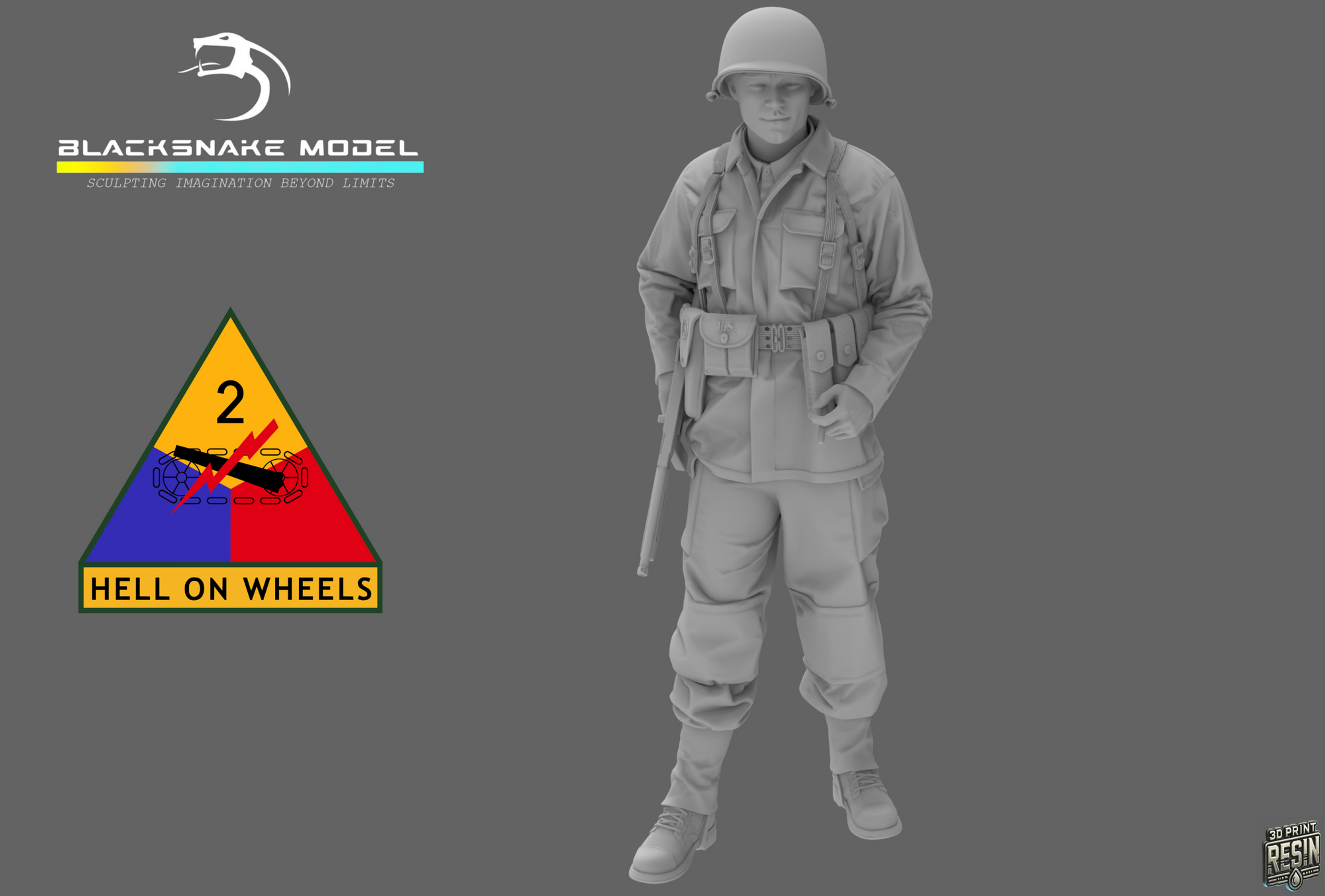 Infanterie de la 2nd Armored Division Soldat Thompson