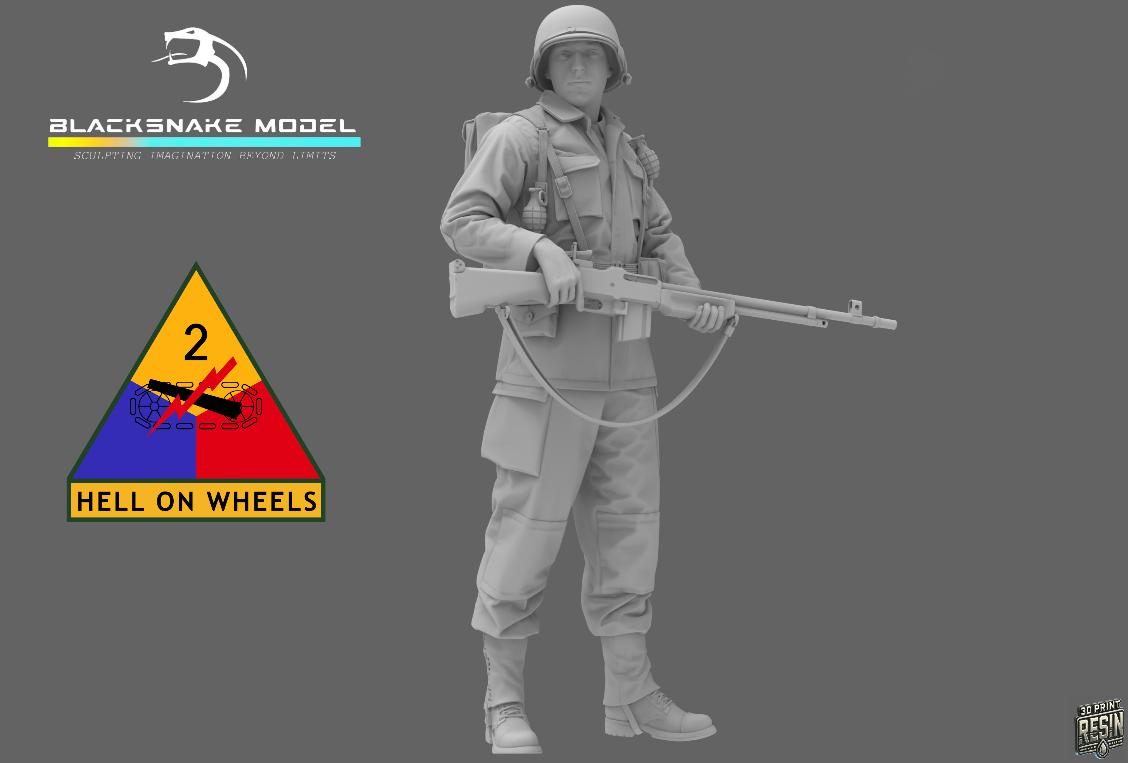 Infanterie de la 2nd Armored Division Soldat BAR