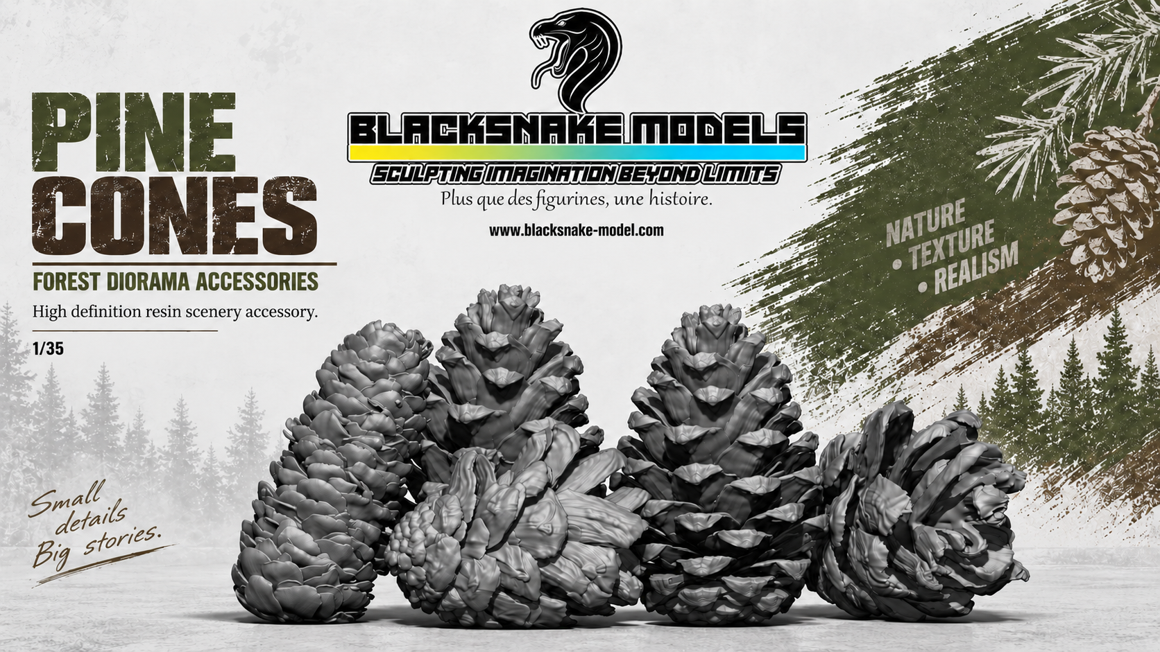 Pine Cones – Set of 20 – 1/35