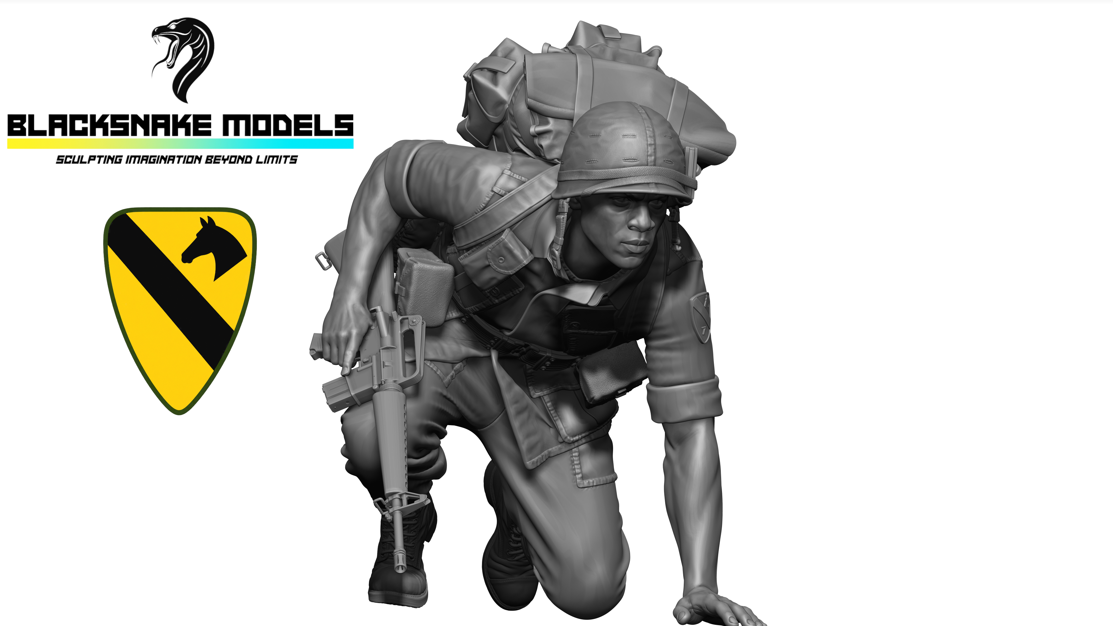 Fantassin à genou – 7TH Cavalry, Vietnam