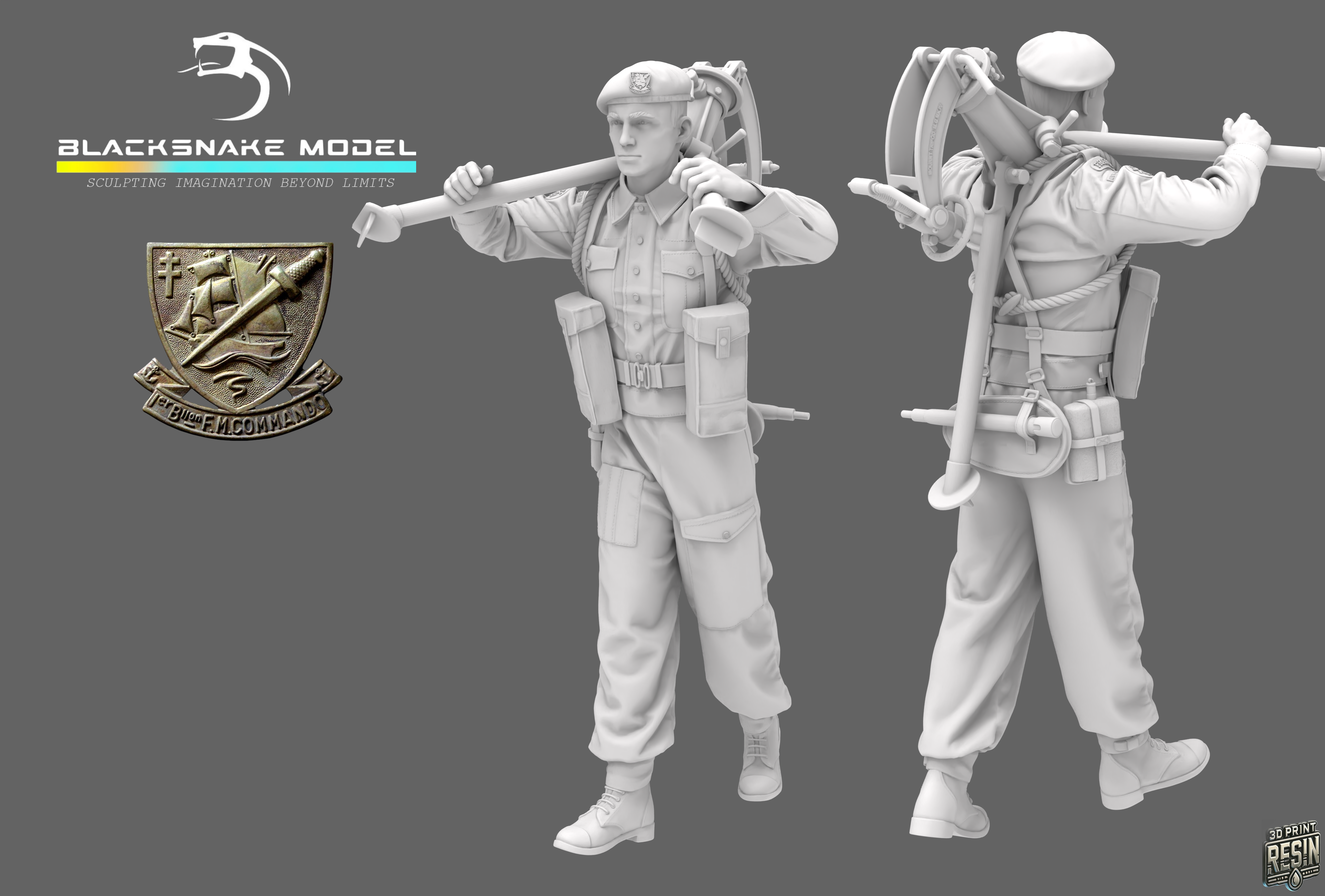 Fusilier Trépied Vickers Commando Kieffer