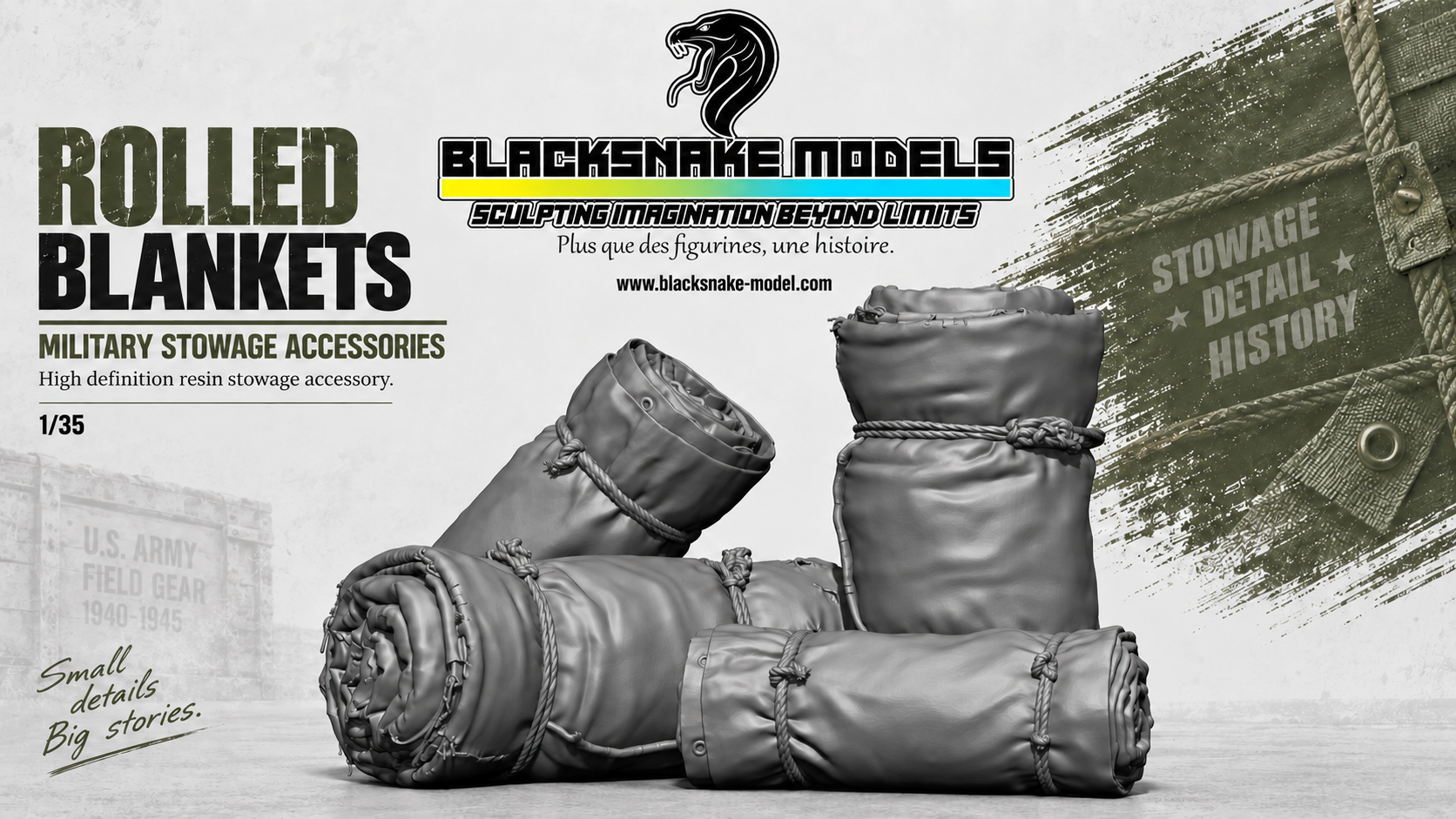 Rolled Blankets – Set of 6 – 1/35