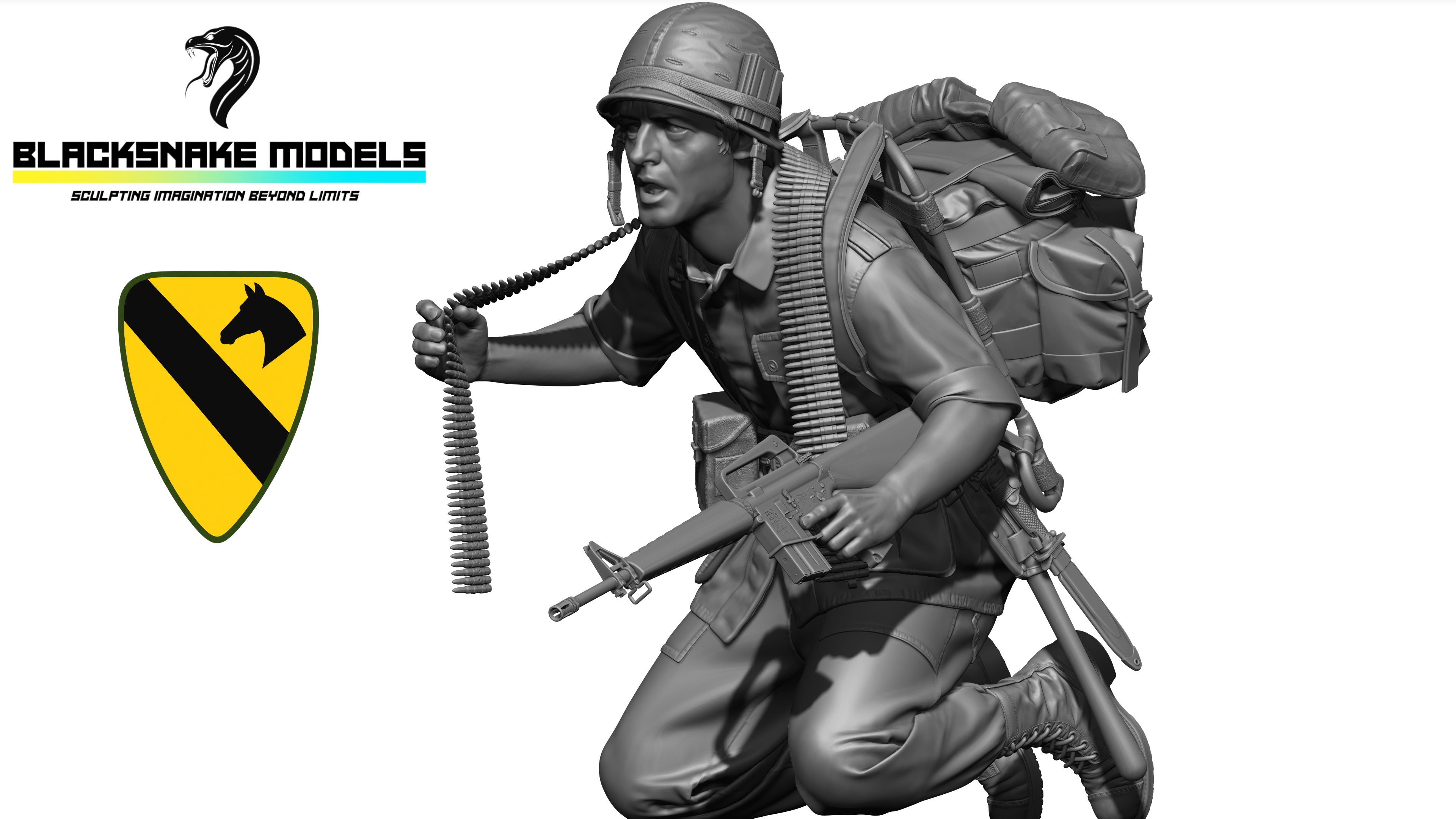Pourvoyeur à genoux – 7TH Cavalry, Vietnam