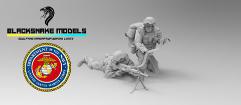 MARINES AMÉRICAINS 05&06 Mitrailleur Opération Iraqi Freedom