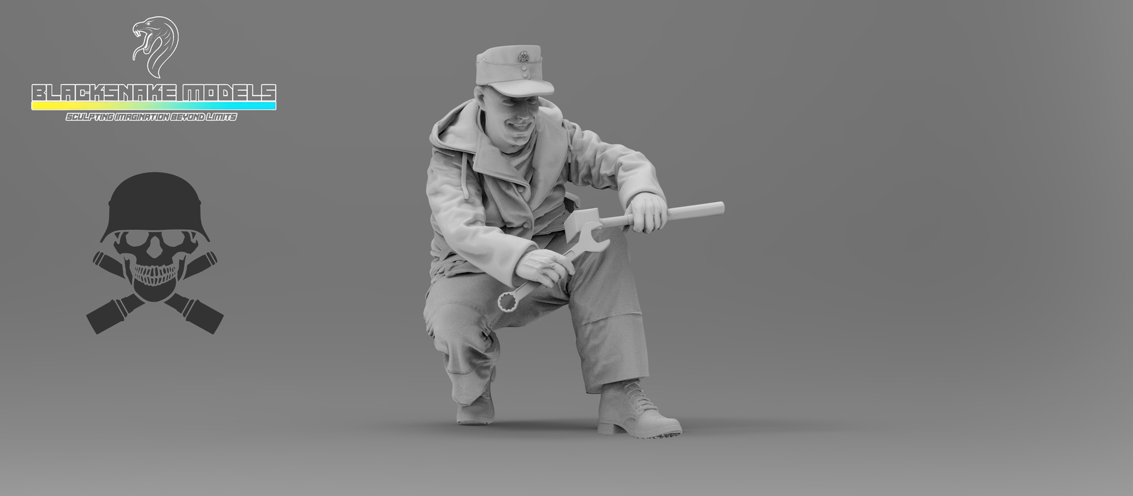 Tiger Crew « Totenkopf » in winter uniform (Eastern Front)