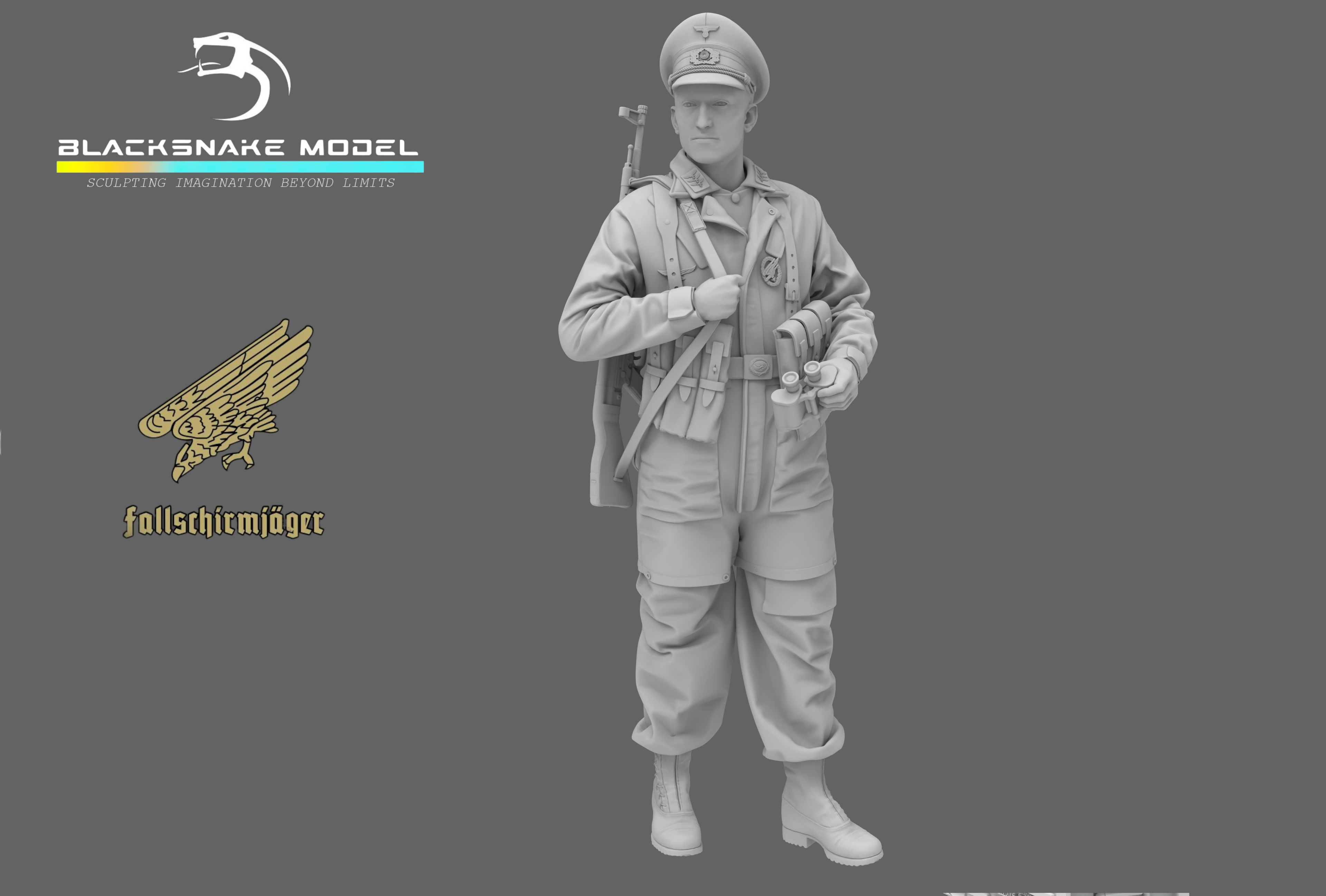 8 Fallschirmjäger Officer Scouting the Battlefield