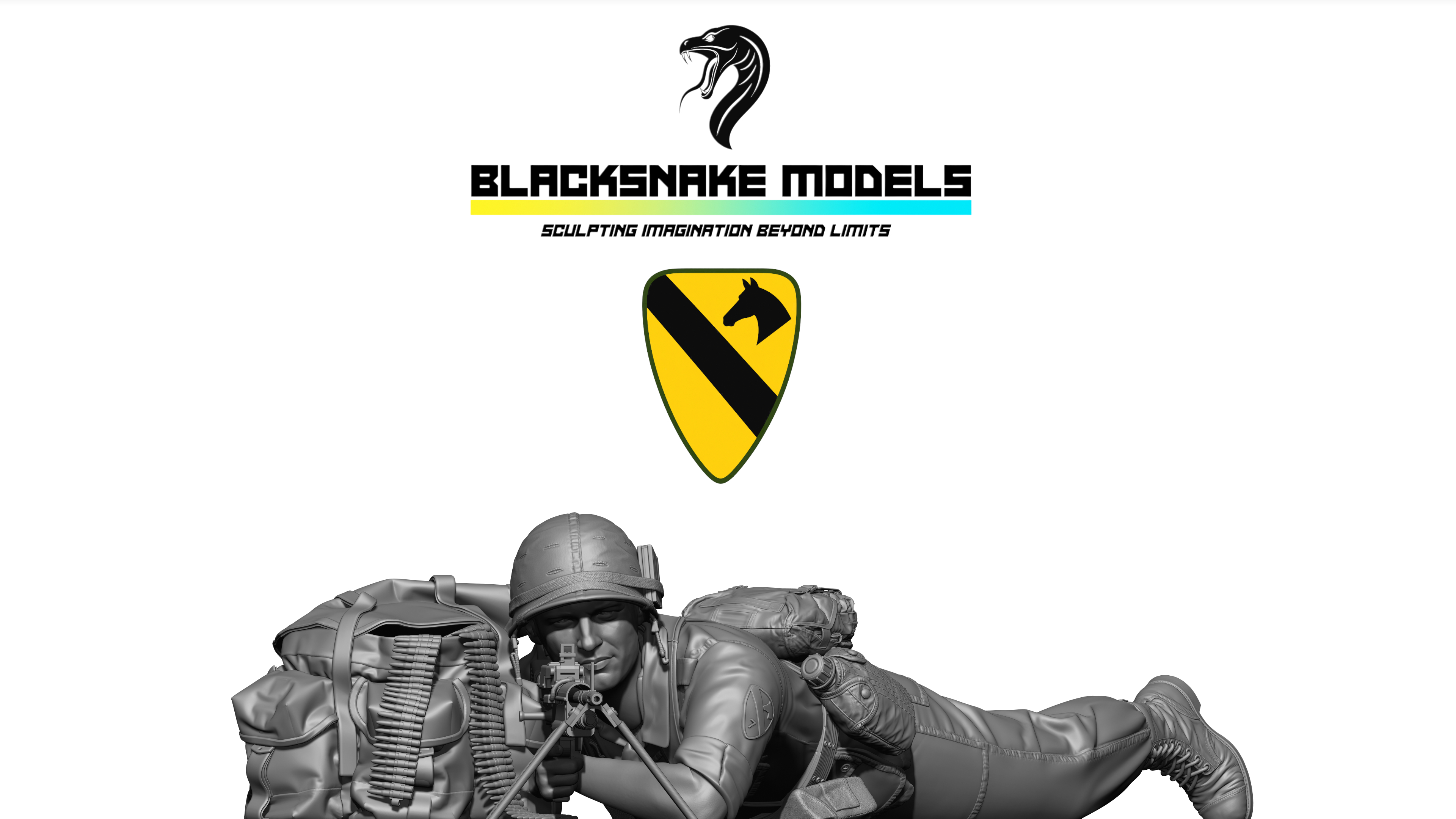 Mitrailleur couché – 7TH Cavalry, Vietnam