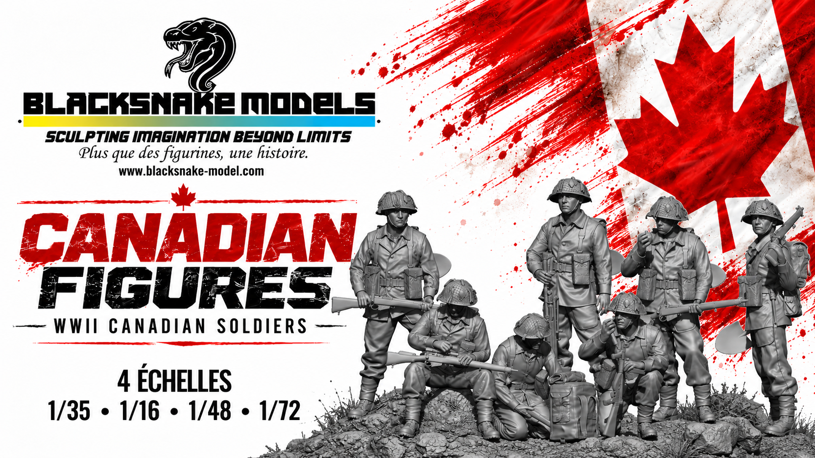 Pack de soldats canadiens – Seconde Guerre mondiale (7 figurines)