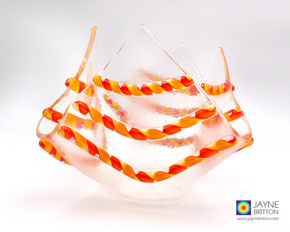 Thumbnail: Red and yellow garland candle vase, trinket dish, hankie vase, tea light holder