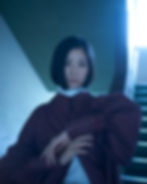 Thumbnail: Bat collar shirt dress Burgundy strips