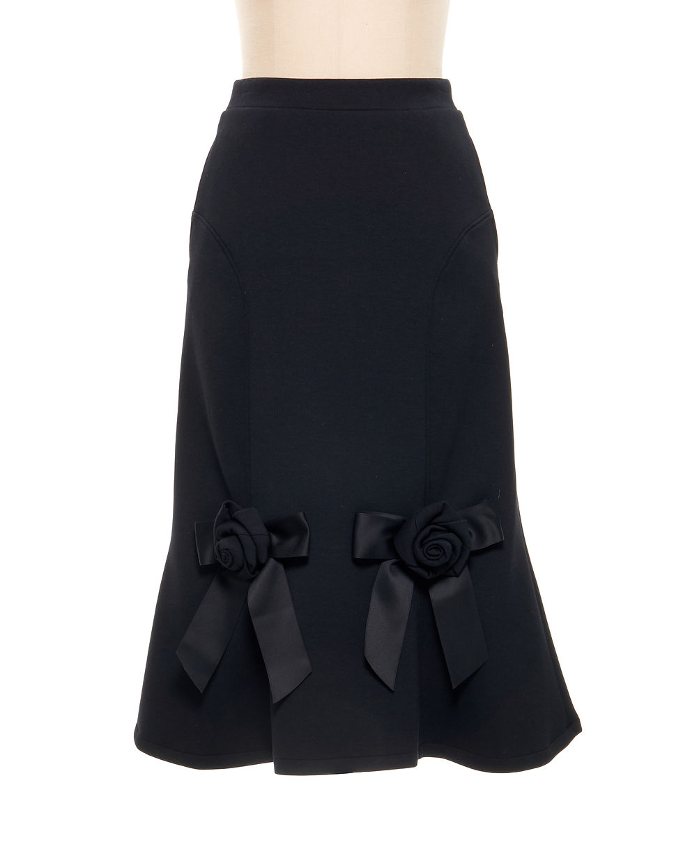 Rose garden skirt black