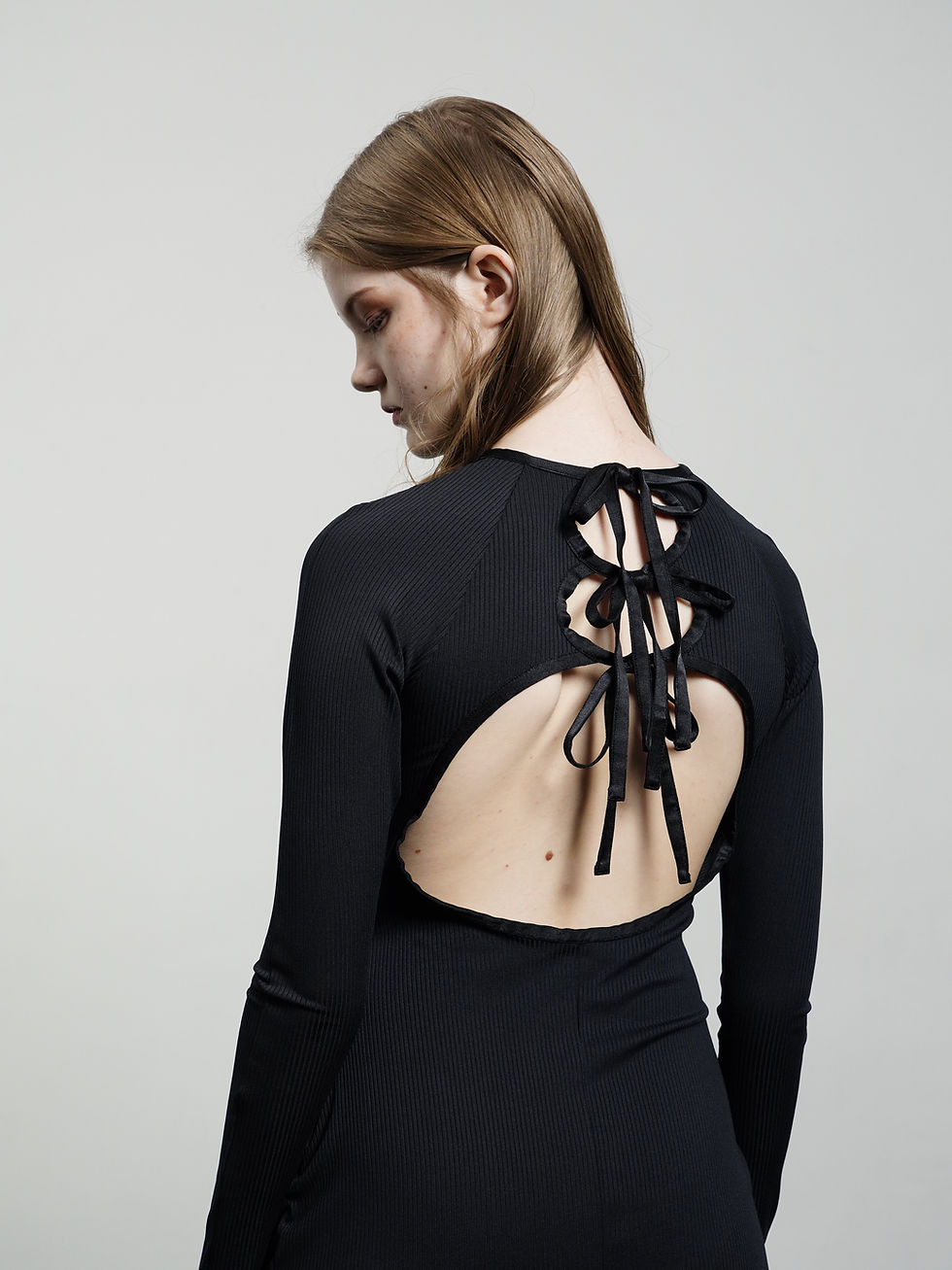 サムネイル： Back ribbon dress Black