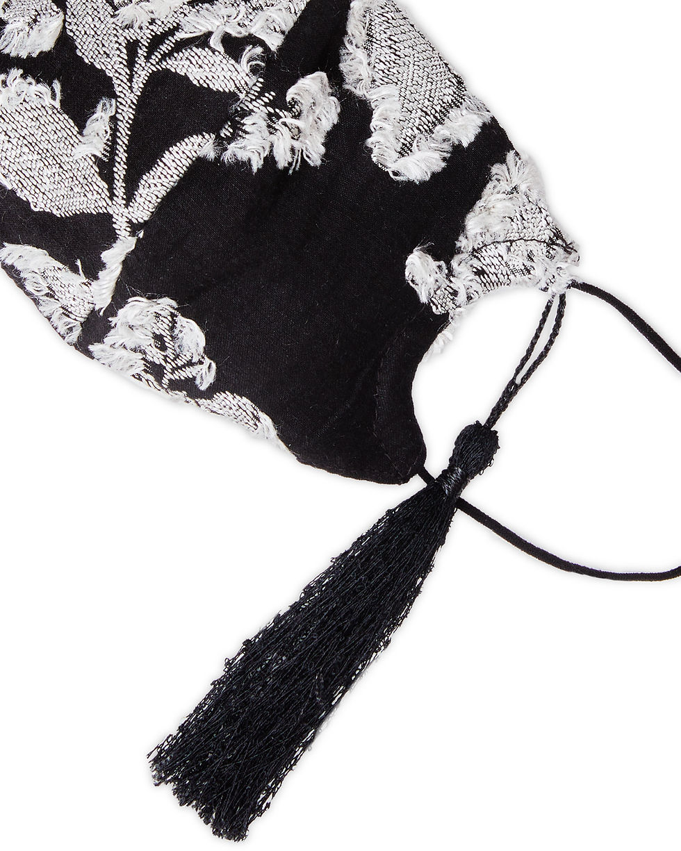 Thumbnail: Flower jacquard mask Black×Silver